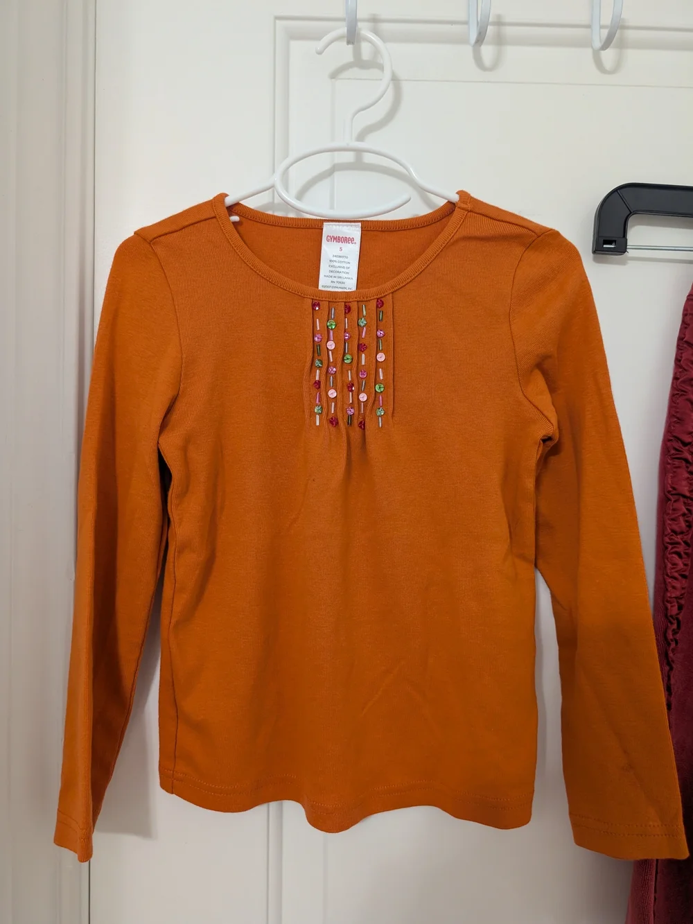 Vintage Gymboree Harvest Leaves Velour Pants Beaded Top Fall Outfit 4 5